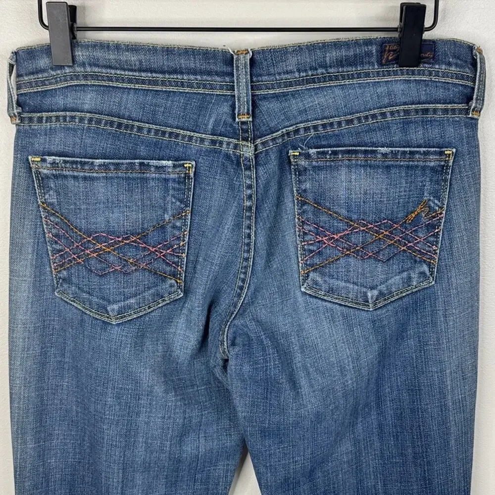 Citizens of Humanity Naomi Low Rise Flare Jeans 27 Blue Distressed Y2K Stretch